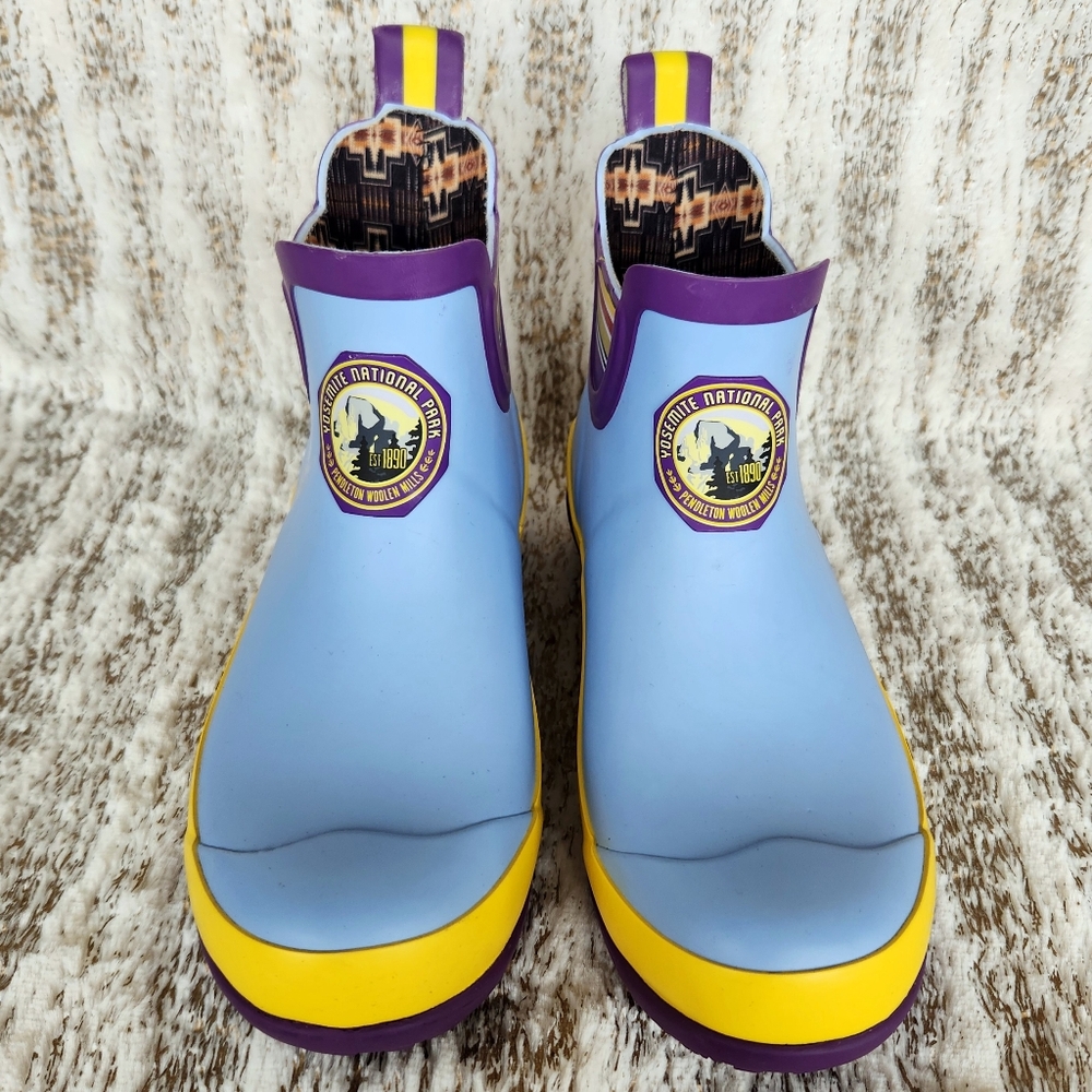 Pendleton Ankle Rain Boots Yosemite California National Park Blue Women's Size 6 - Picture 4 of 16